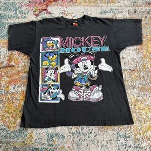 Vintage 90s Mickey Unlimited Mouse Mouse Hip Hop T-Shirt Mens XL Distressed